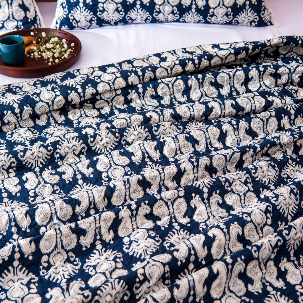 Cotton Printed Quilt & Shams