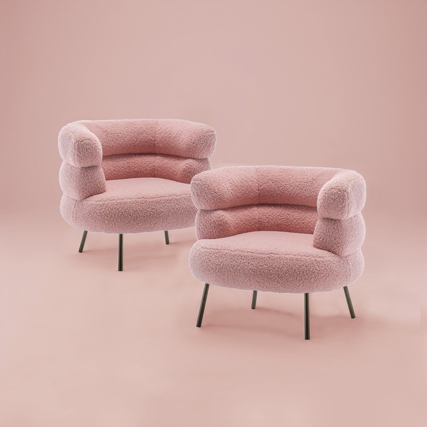 Exquisite Boucle Accent Chair Design Pink