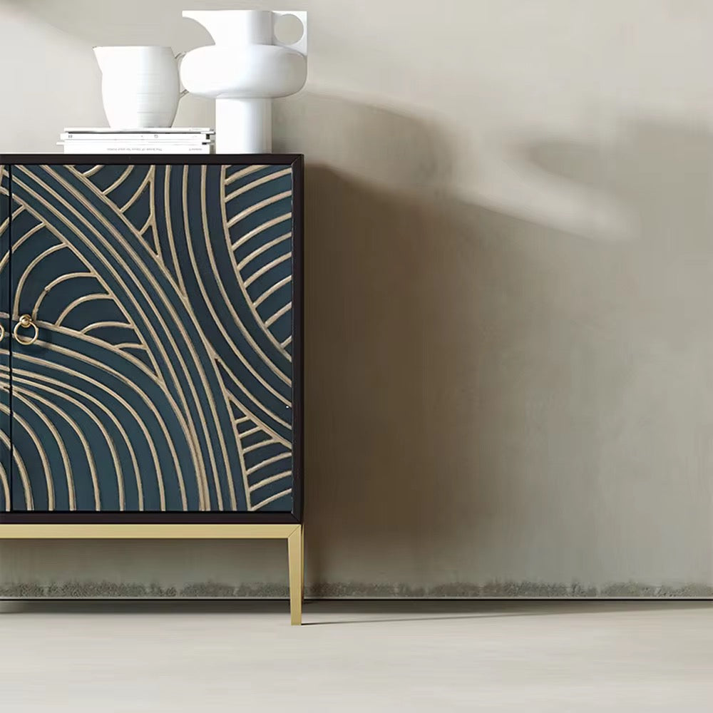 Elegant Golden Patterned SideBoard