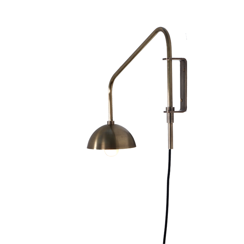 Float (One Arm Wall Sconce Brass Dome)