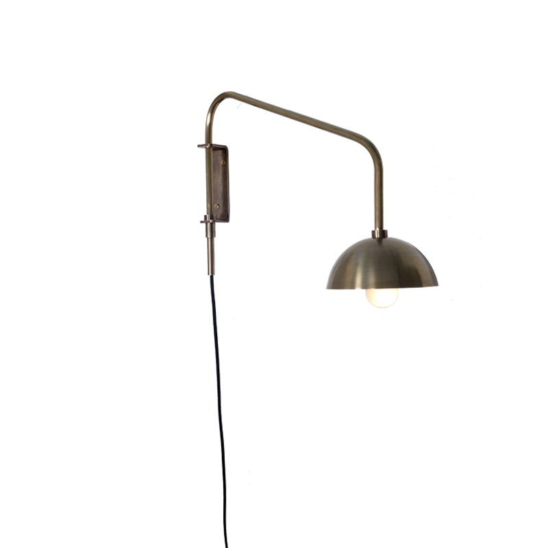 Float (One Arm Wall Sconce Brass Dome)