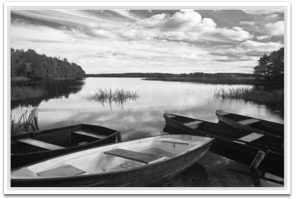 Four Boats at Sunset