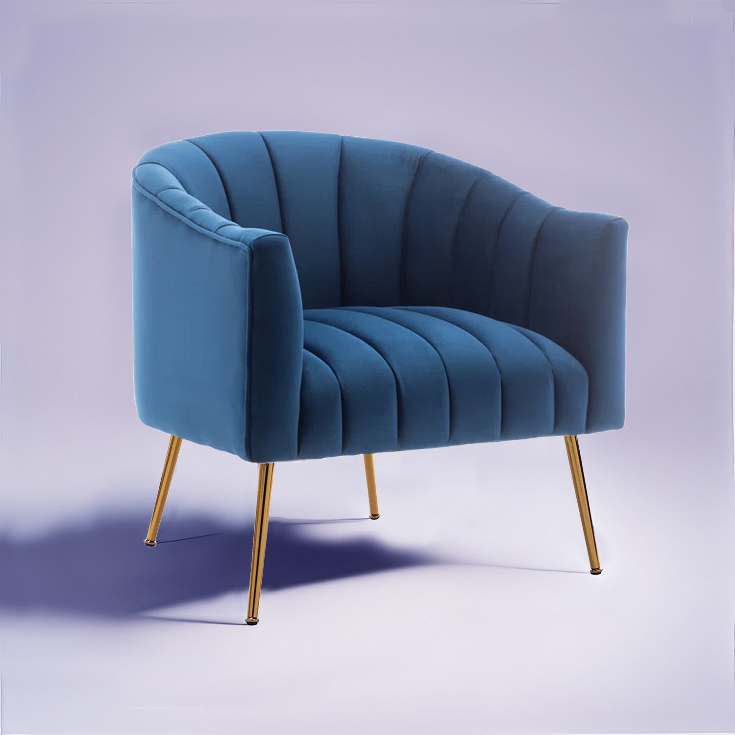 Gilded Lounge Armchair Elegance Velvet Blue