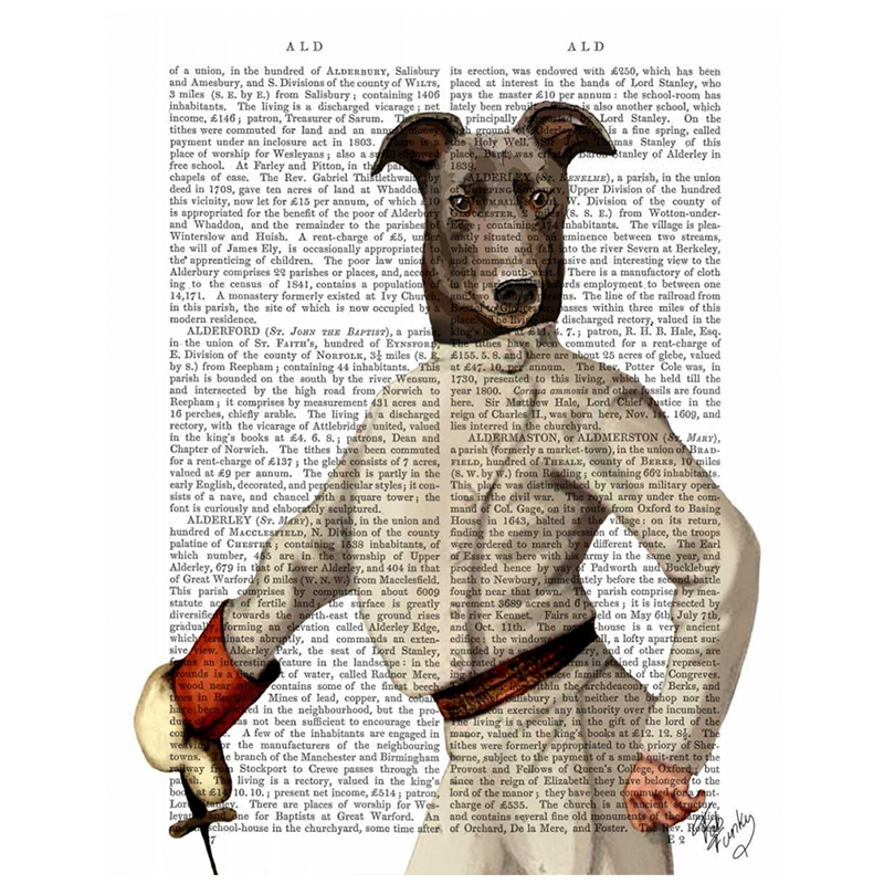Greyhound Fencer in Cream Portrait