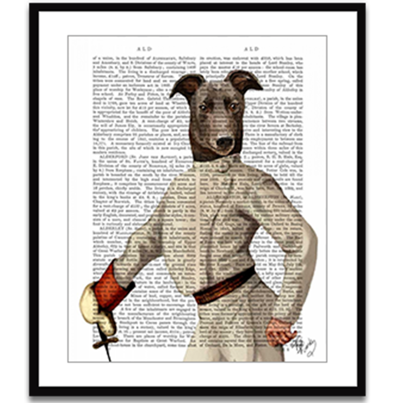 Greyhound Fencer in Cream Portrait