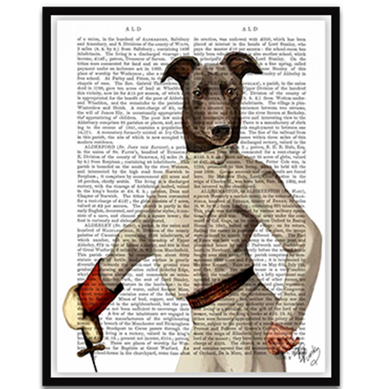 Greyhound Fencer in Cream Portrait