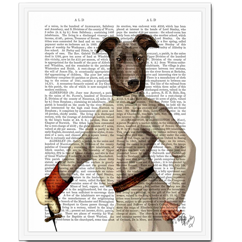 Greyhound Fencer in Cream Portrait