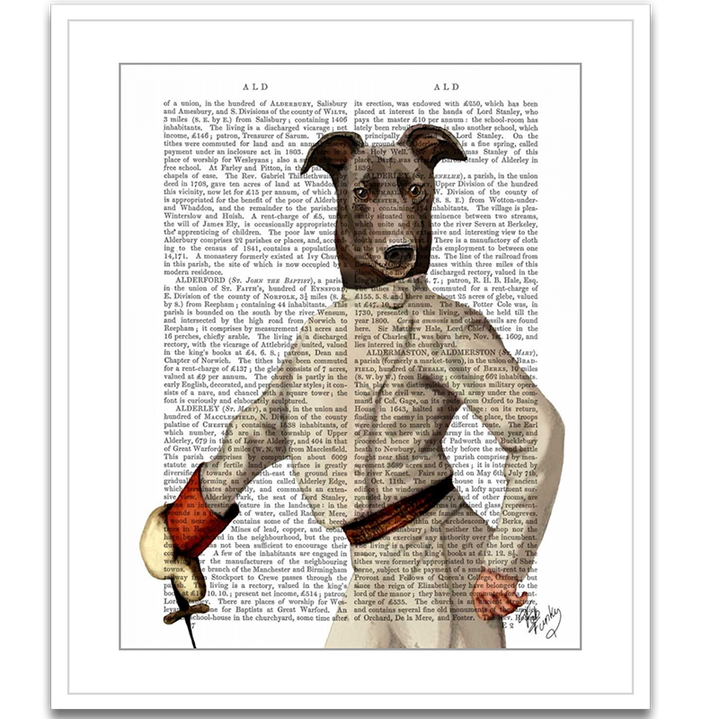 Greyhound Fencer in Cream Portrait