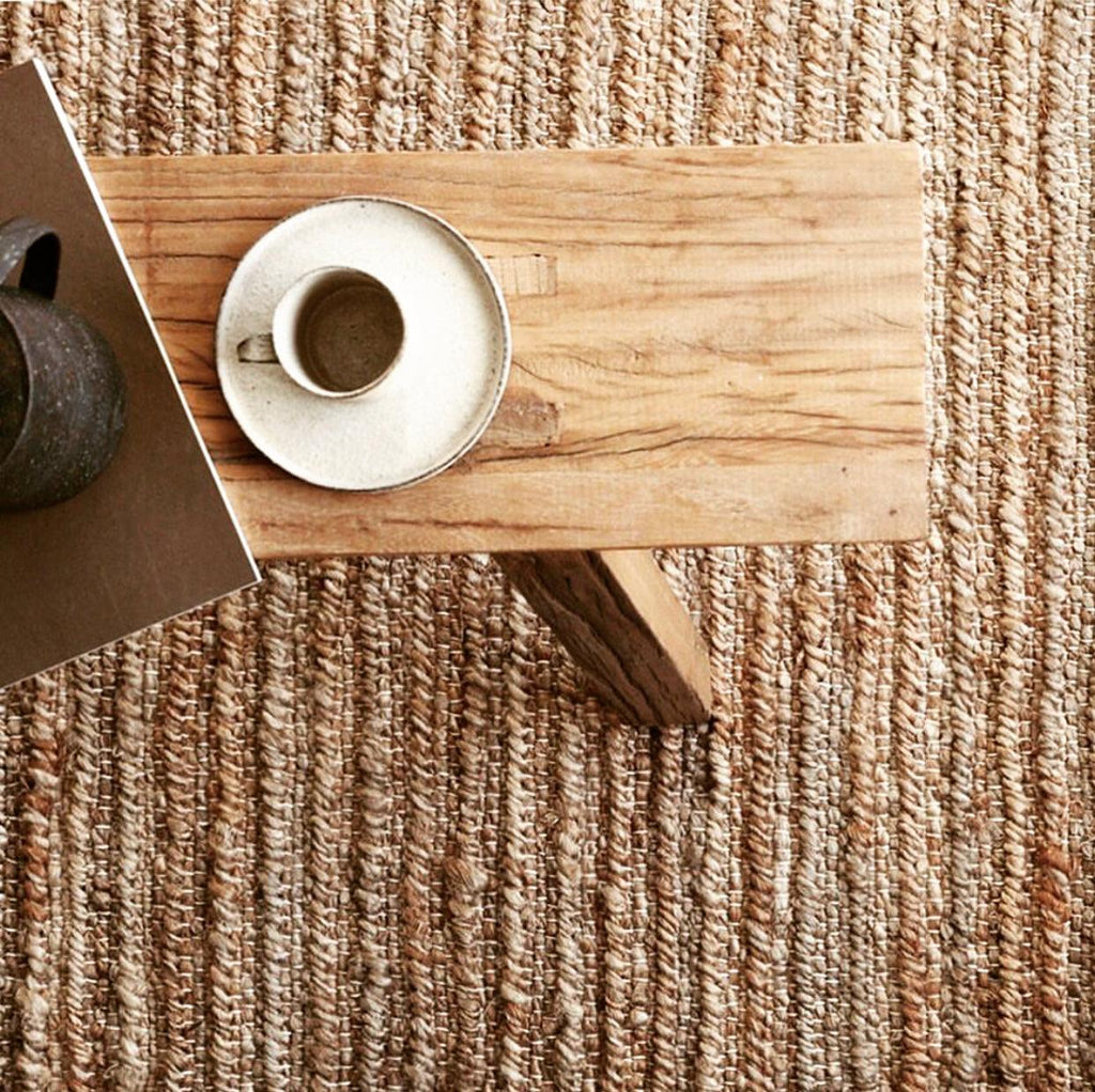 Hemp Handwoven Rug_Natural Ribbon