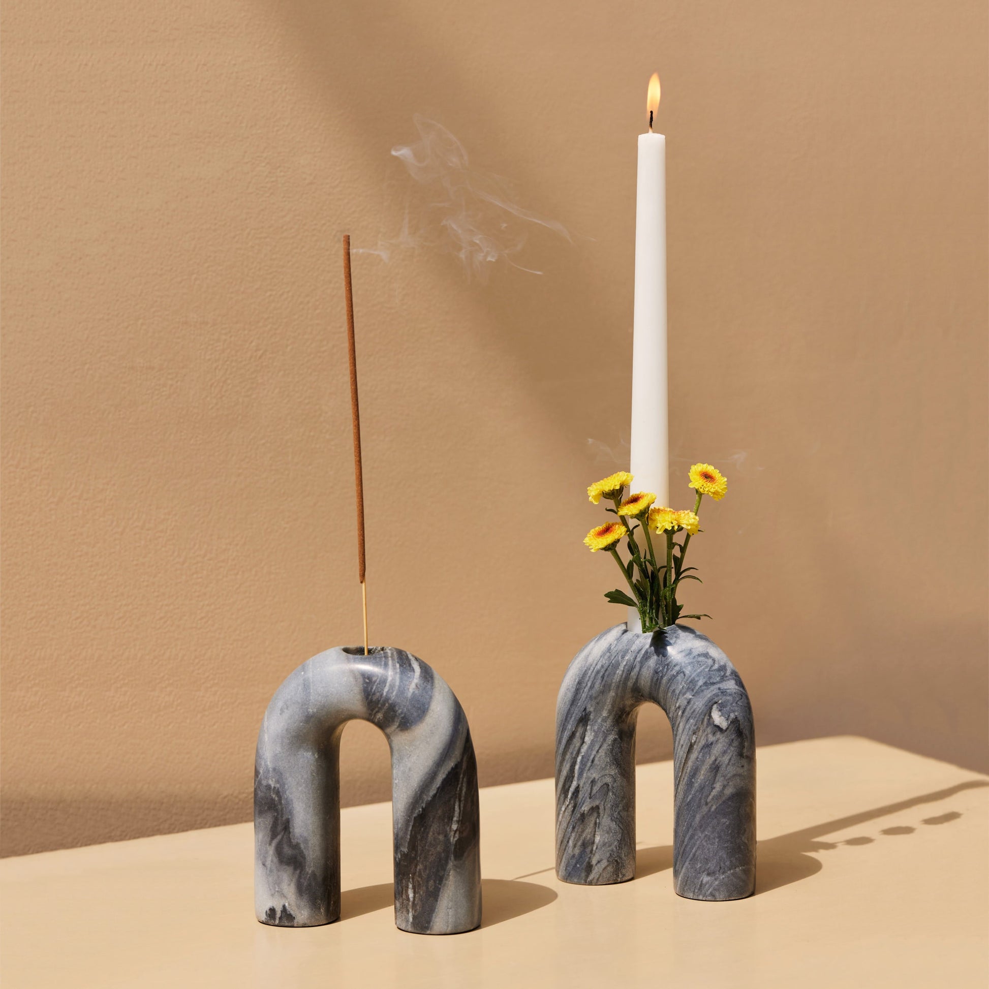 Grey Candle Holder
