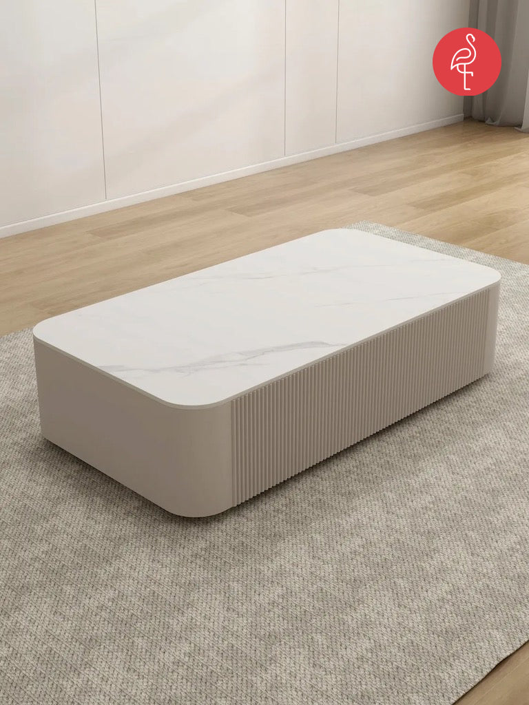 Regal Marble Lourve Drawer Coffee Table