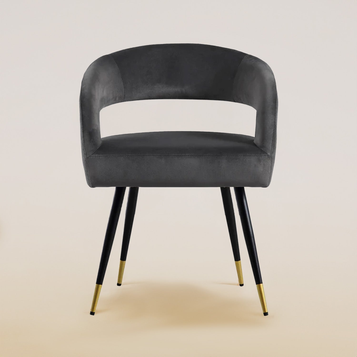 Italian Renaissance Style Chair Velvet Black