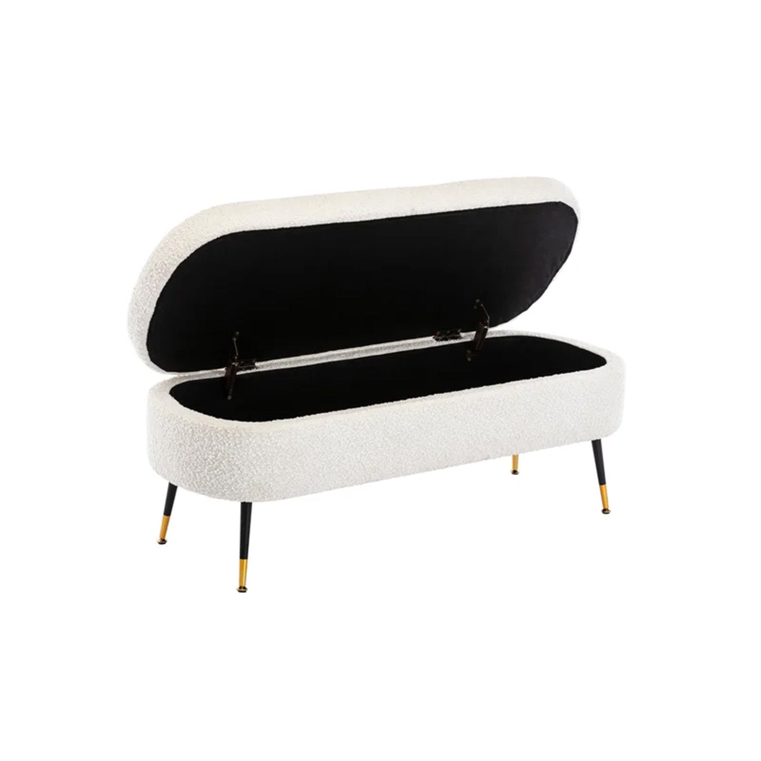Ivory Escape Ottoman Bench With Storage | Nestroots