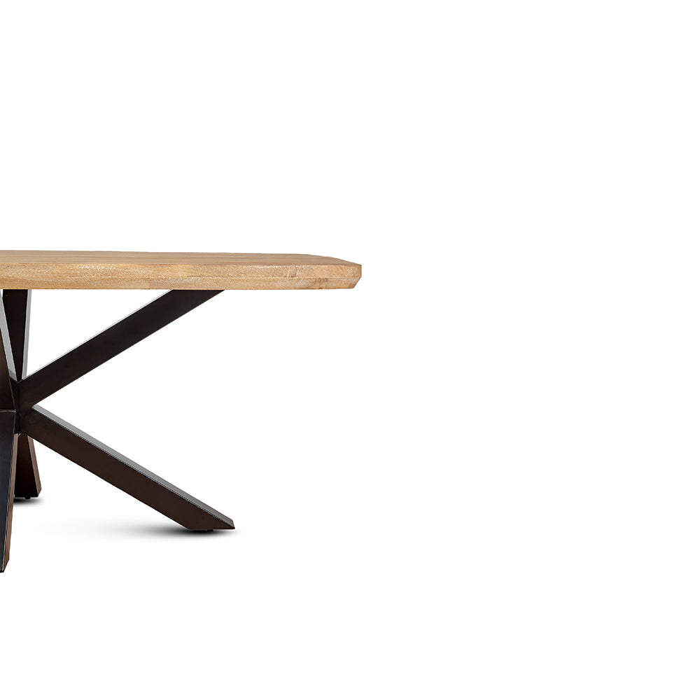 Crispio Wooden 6 Seater Dining Table with Iron