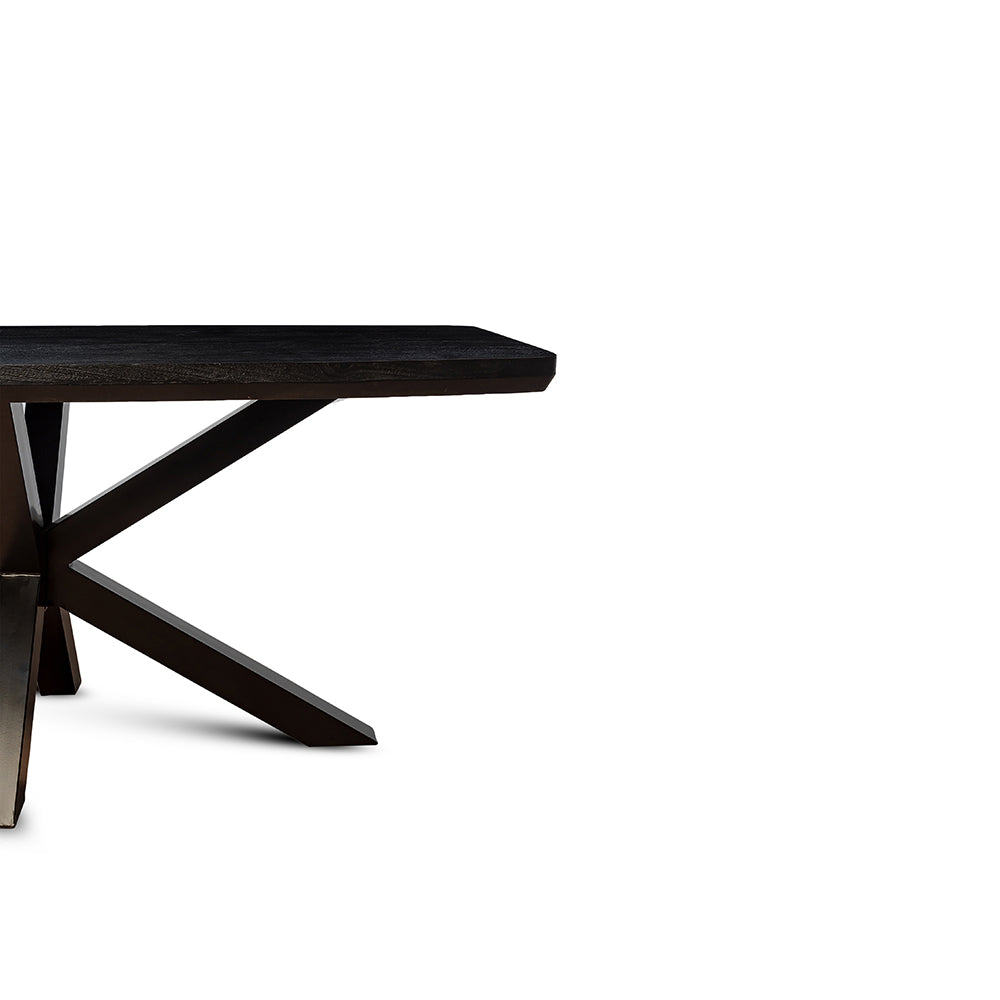 Crispio Wooden 6 Seater Dining Table with Iron