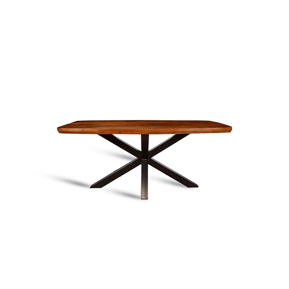 Crispio Wooden 6 Seater Dining Table with Iron