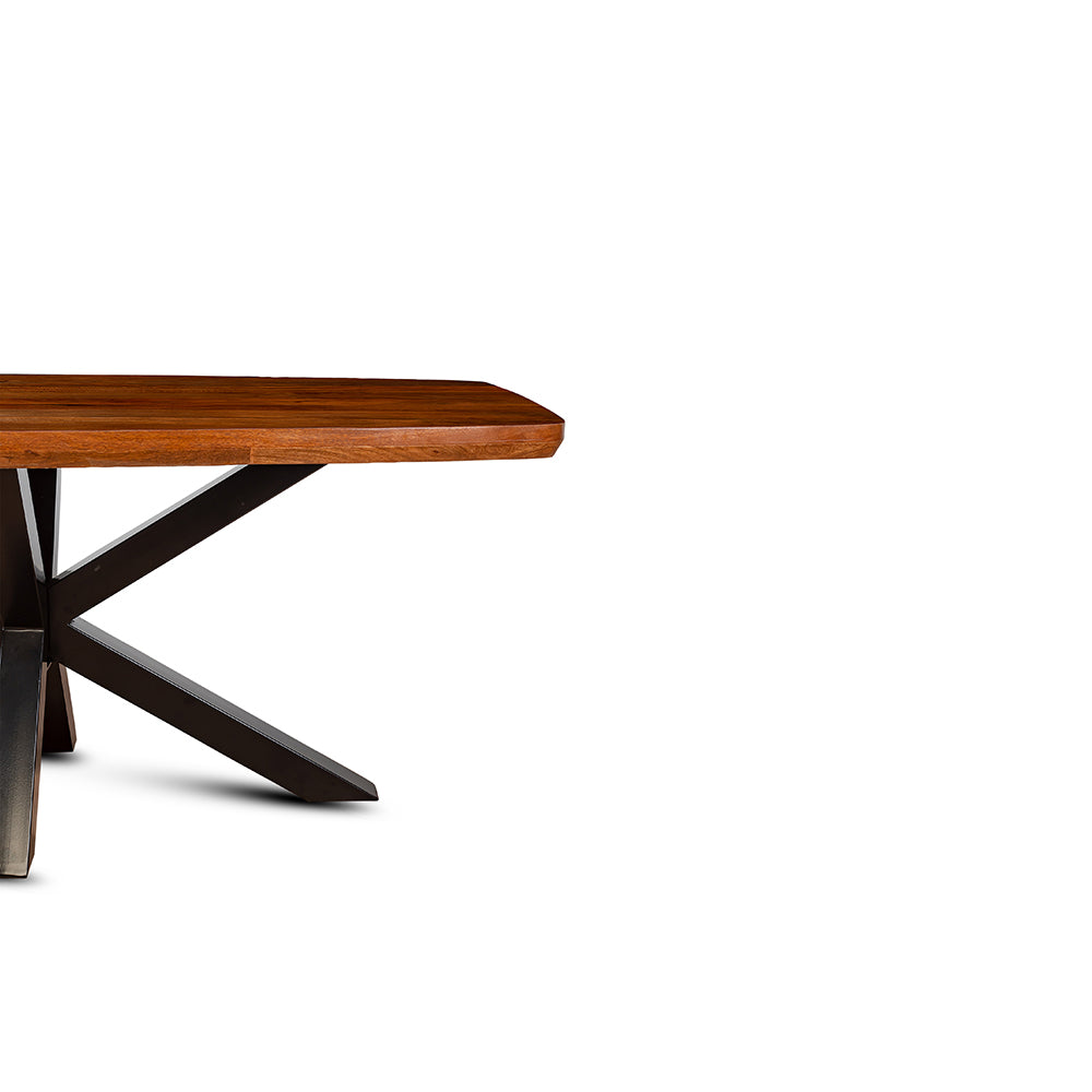 Crispio Wooden 6 Seater Dining Table with Iron