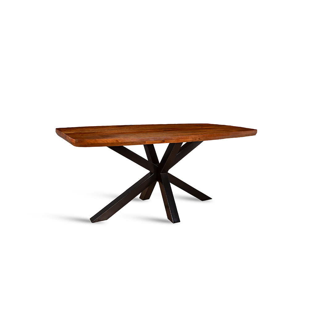 Crispio Wooden 6 Seater Dining Table with Iron