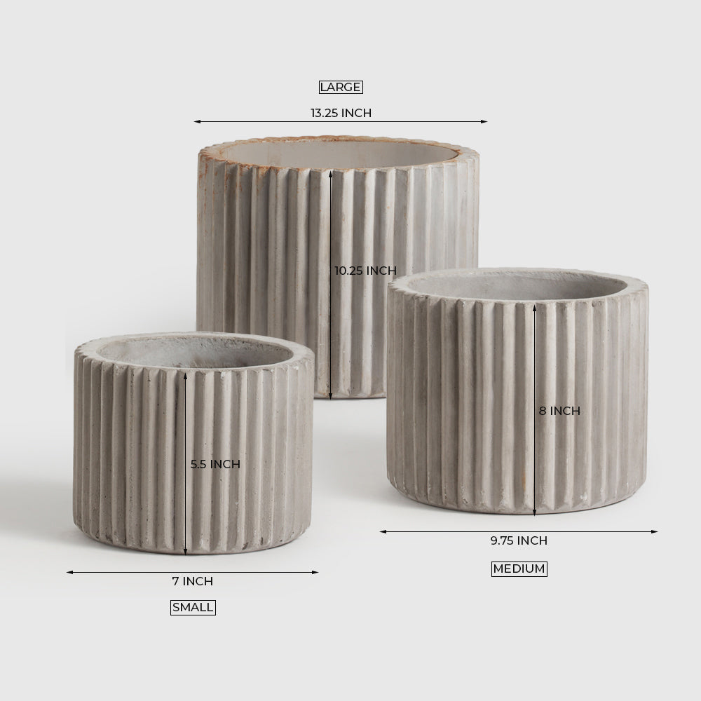 Cross Linea Set of 3 Outdoor Planters