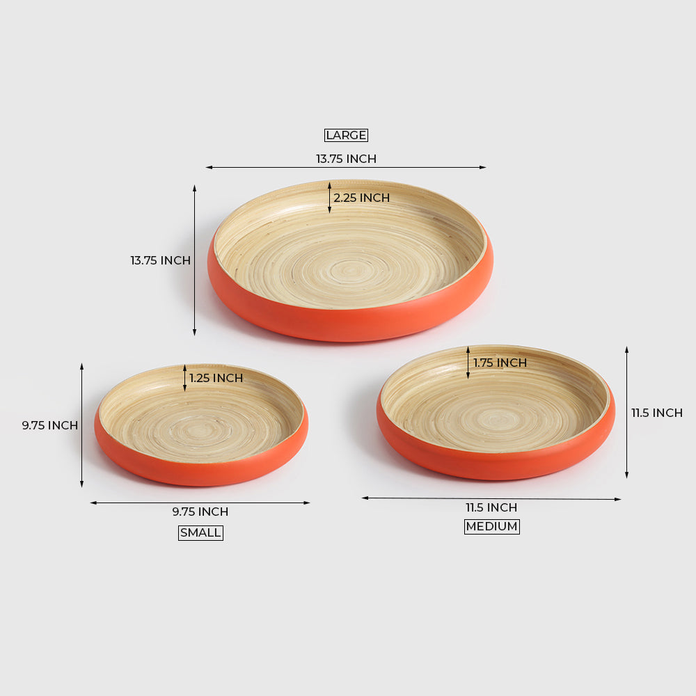 Maliya Bamboo Bowls Orange Set of 3