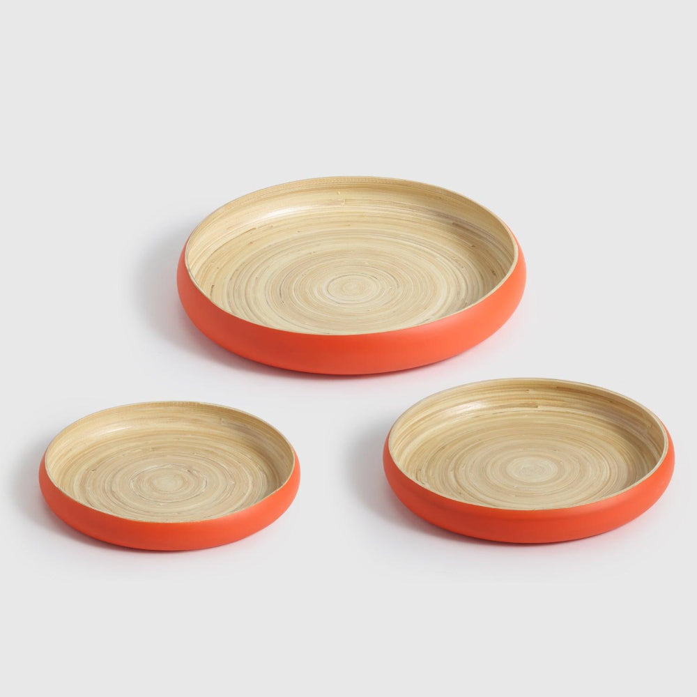 Maliya Bamboo Bowls Orange Set of 3