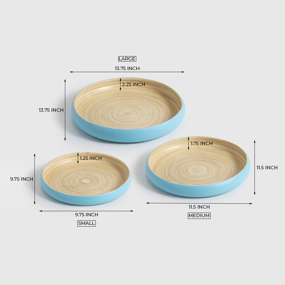 Maliya Bamboo Bowls Blue set of 3