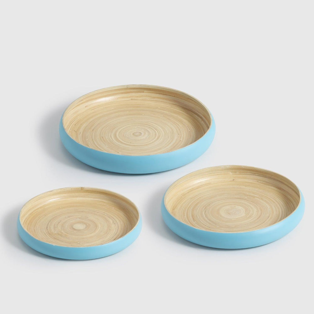 Maliya Bamboo Bowls Blue set of 3