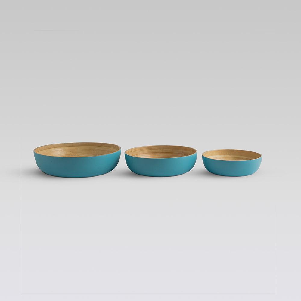 Sahaya Bamboo Bowls Blue set of 3