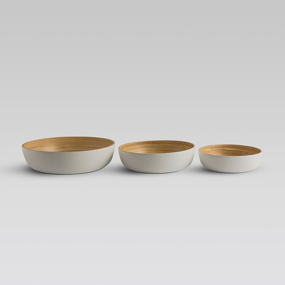 Sahaya Bamboo Bowls White set of 3