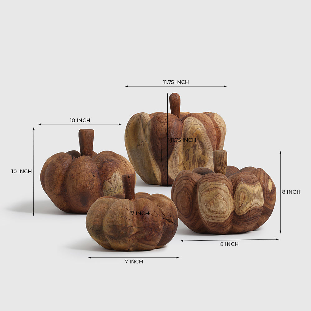 Cinderella Pumpkin Wood set of 4