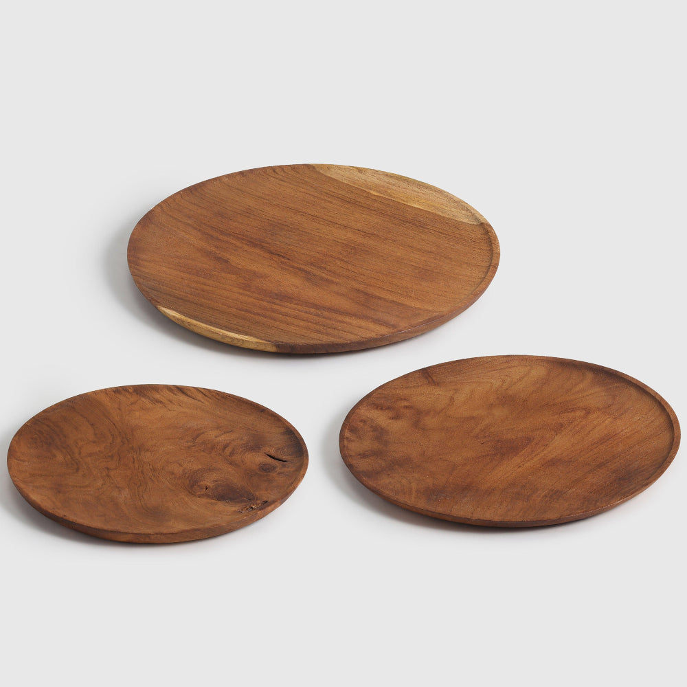 Mosaic Wood Plates set of 3