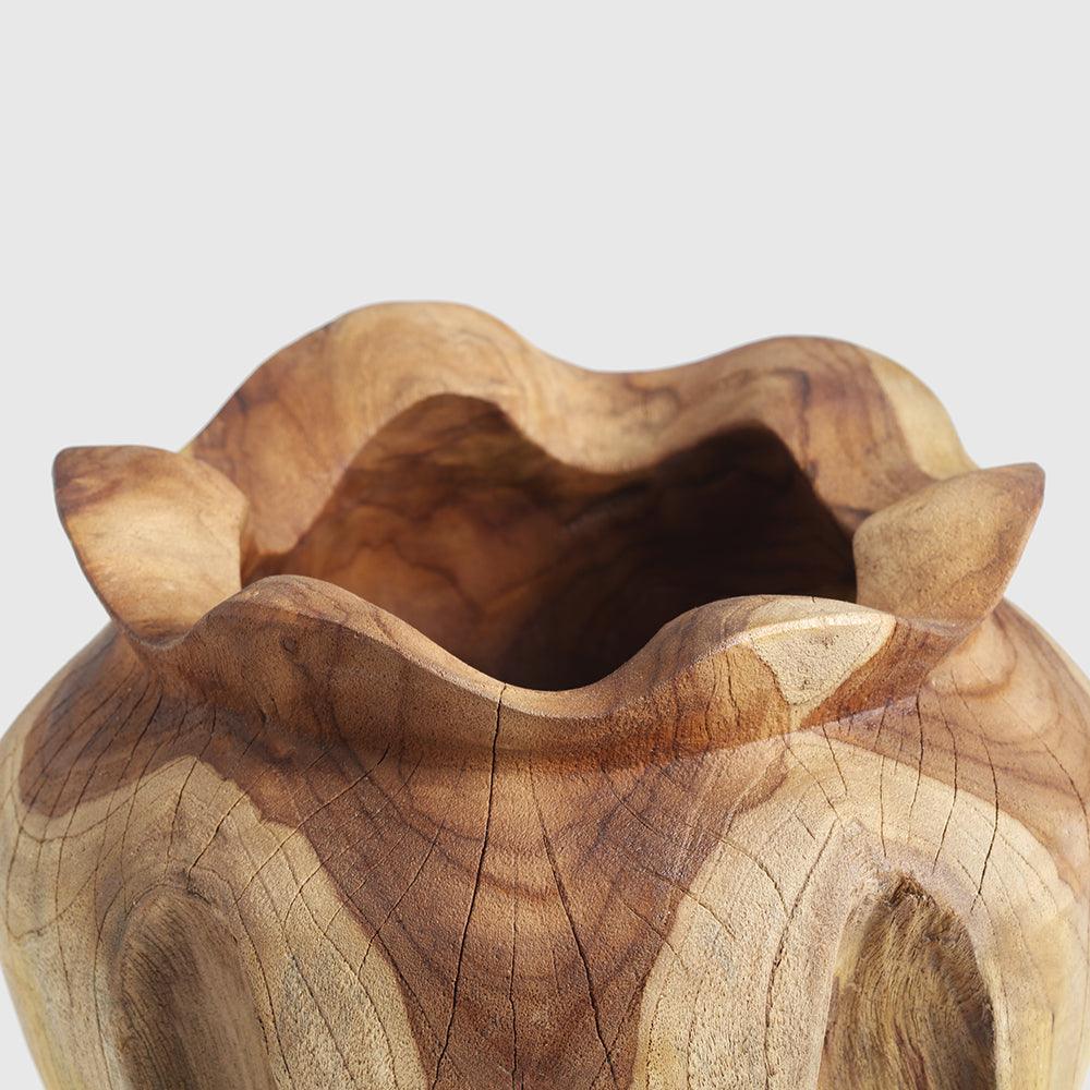 Heart Teak Wood Vase