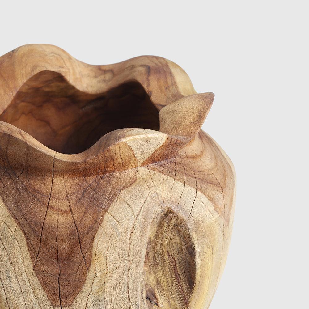 Heart Teak Wood Vase