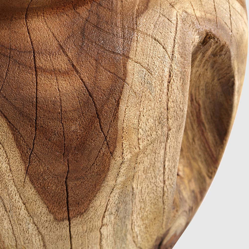 Heart Teak Wood Vase