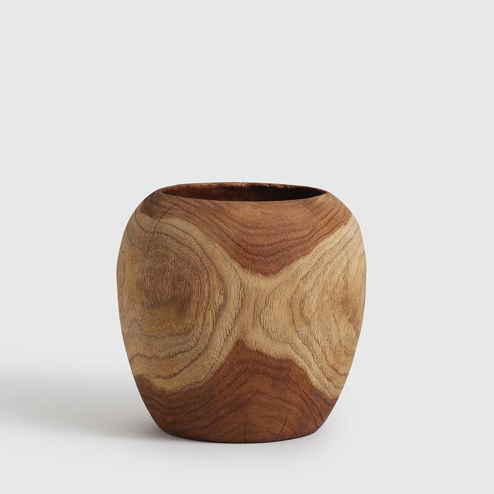Dobby Teak Wood Vase