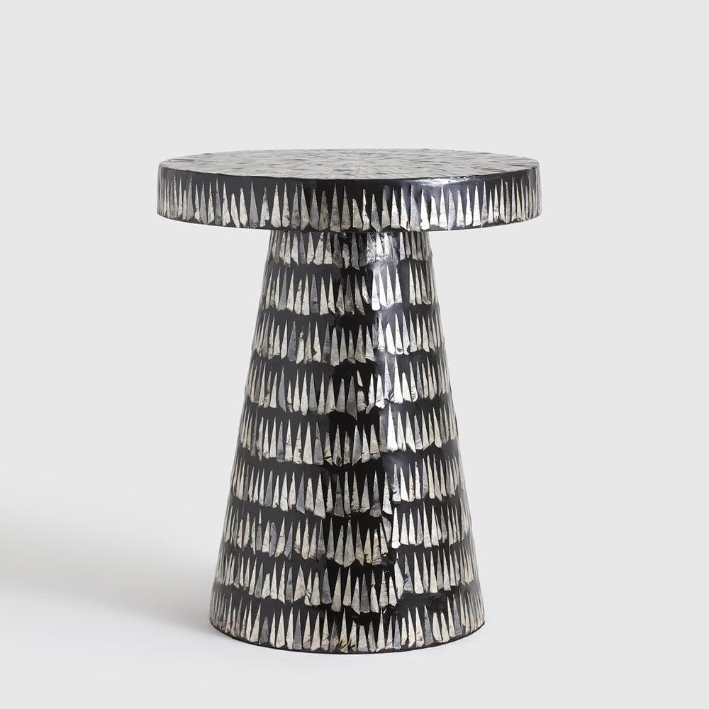 Lourdes Plywood Pearl Accent Table