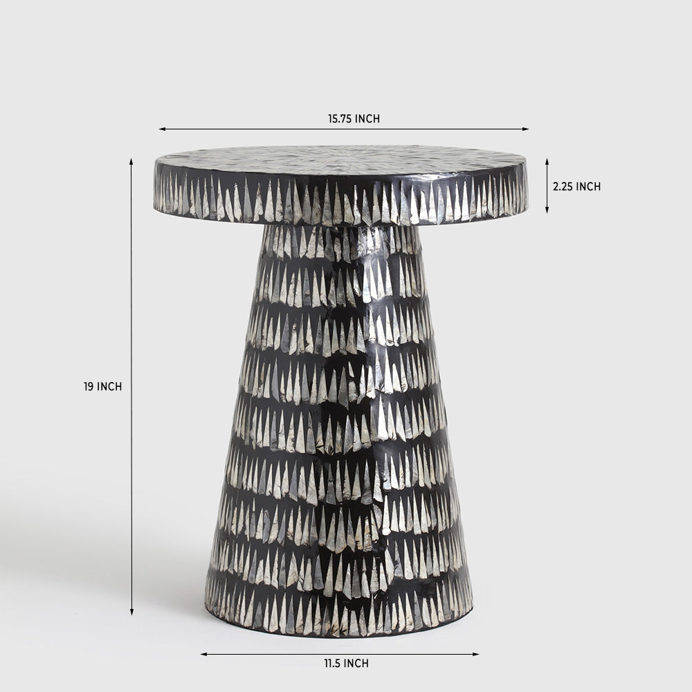 Lourdes Plywood Pearl Accent Table