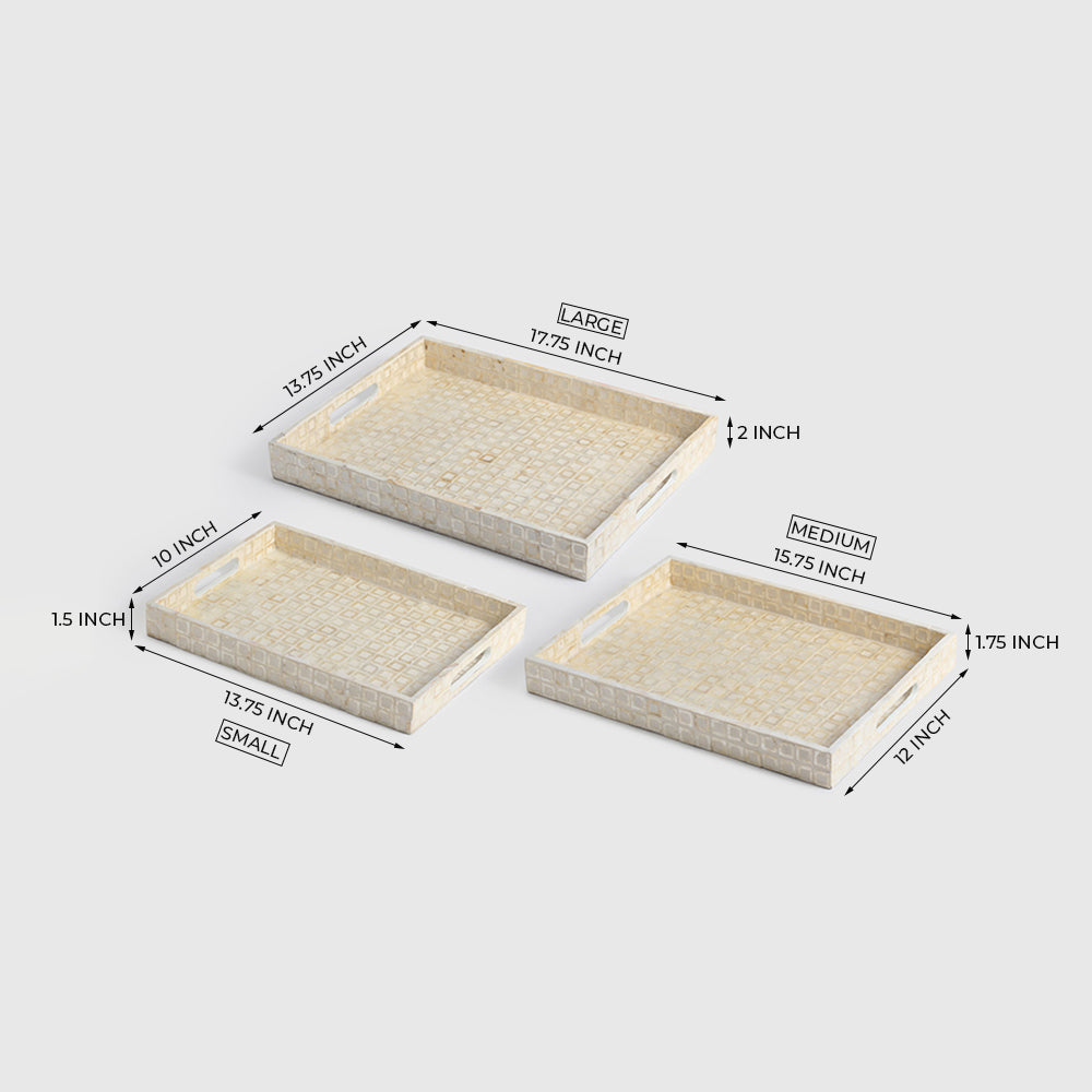 Rai Pearl Trays set of 3