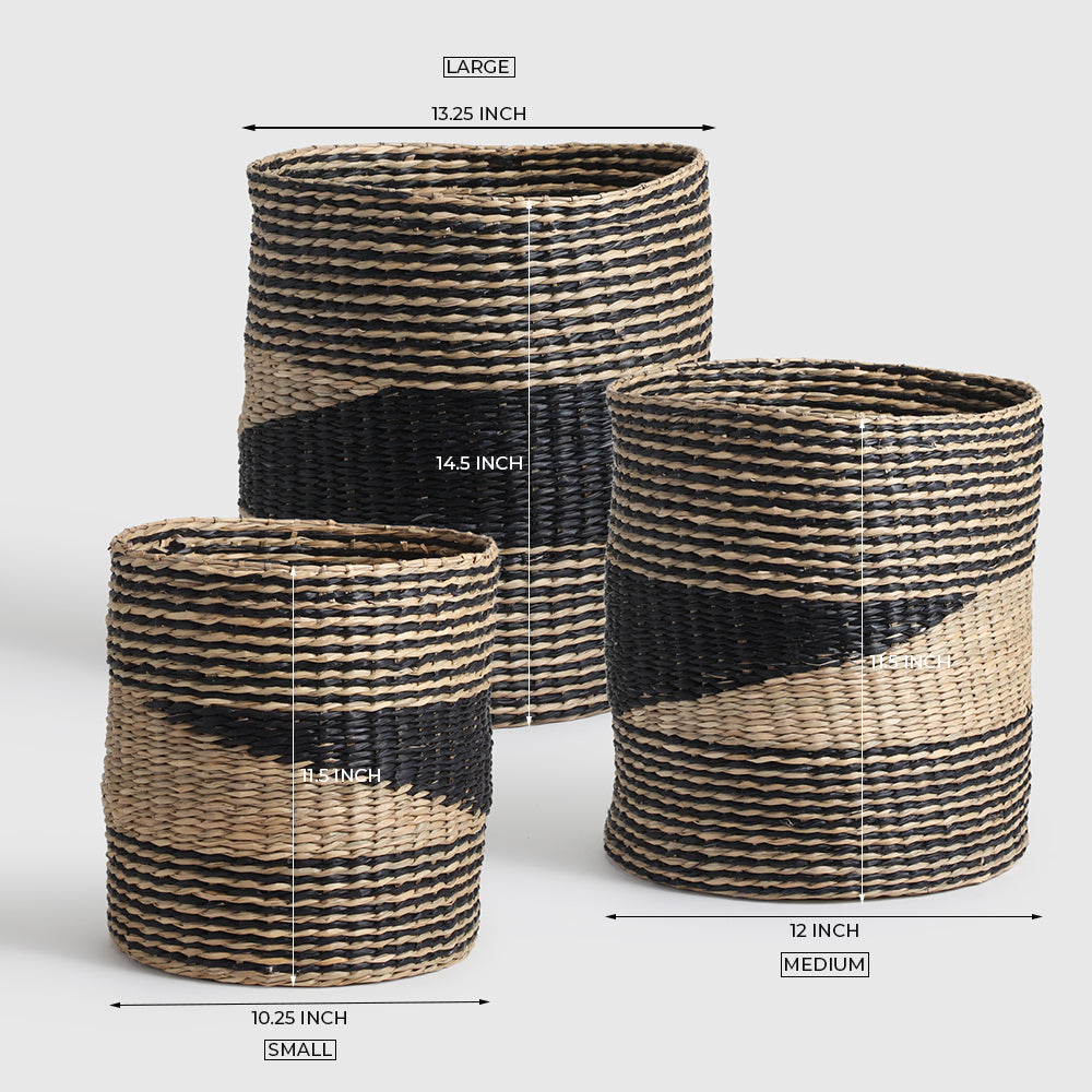 Mulan Seagrass Basket set of 3