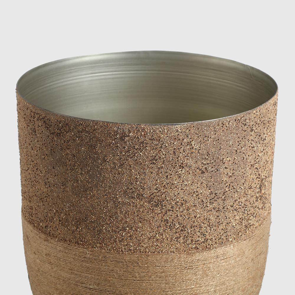 Selya Iron Vase With Jute Wrappers Indoor Planter
