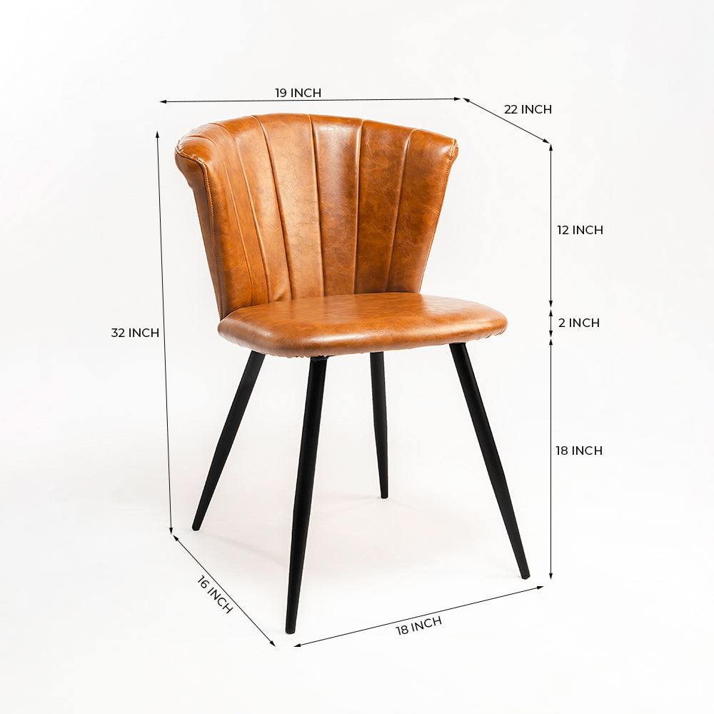 Rustic Flame PU Leather Dining Chair