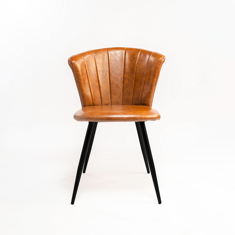 Rustic Flame PU Leather Dining Chair