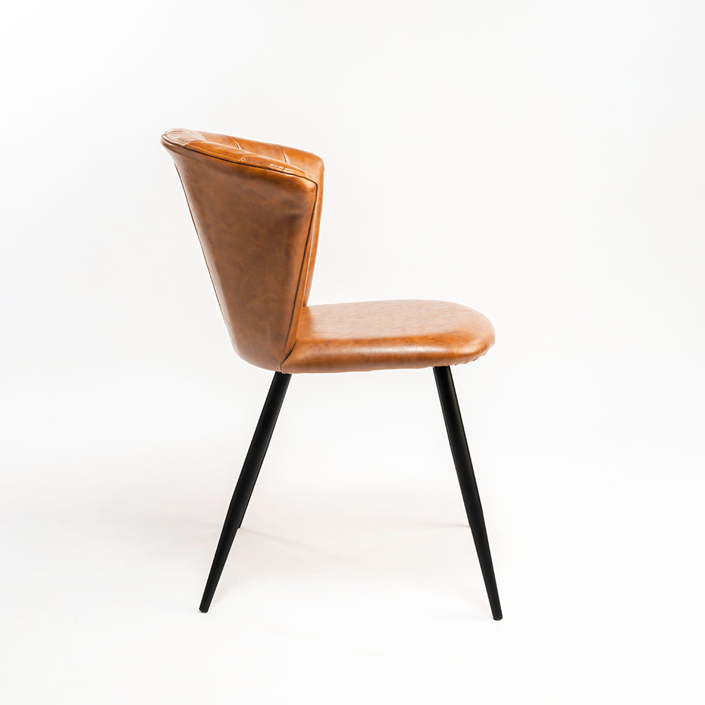 Rustic Flame PU Leather Dining Chair