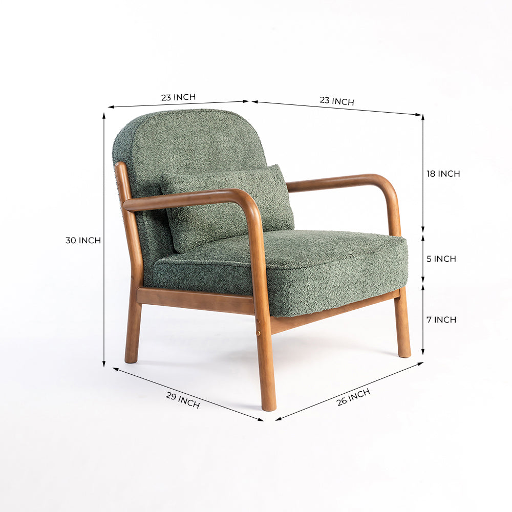 Dew Nostalgia Rubberwood Armchair- Cotton