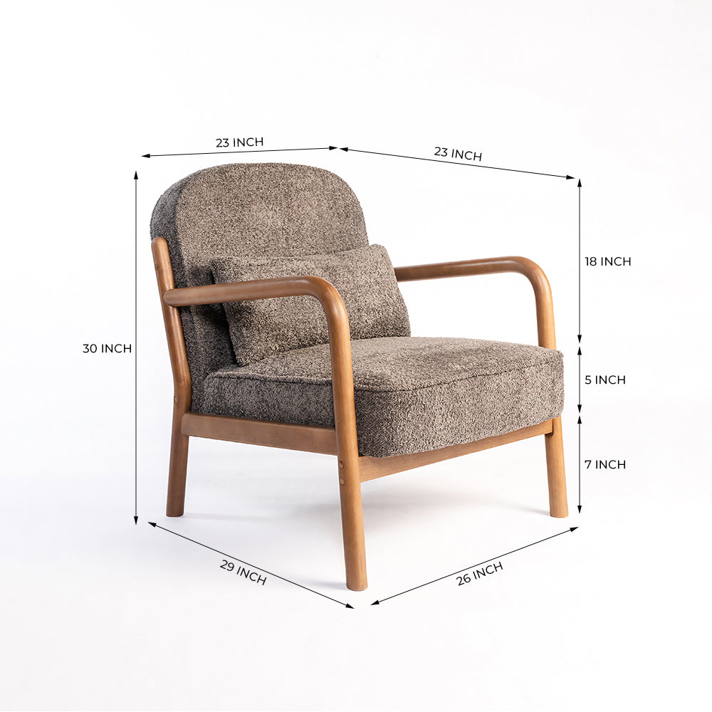 Dew Nostalgia Rubberwood Armchair- Cotton