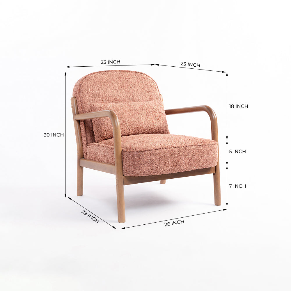 Dew Nostalgia Rubberwood Armchair- Cotton
