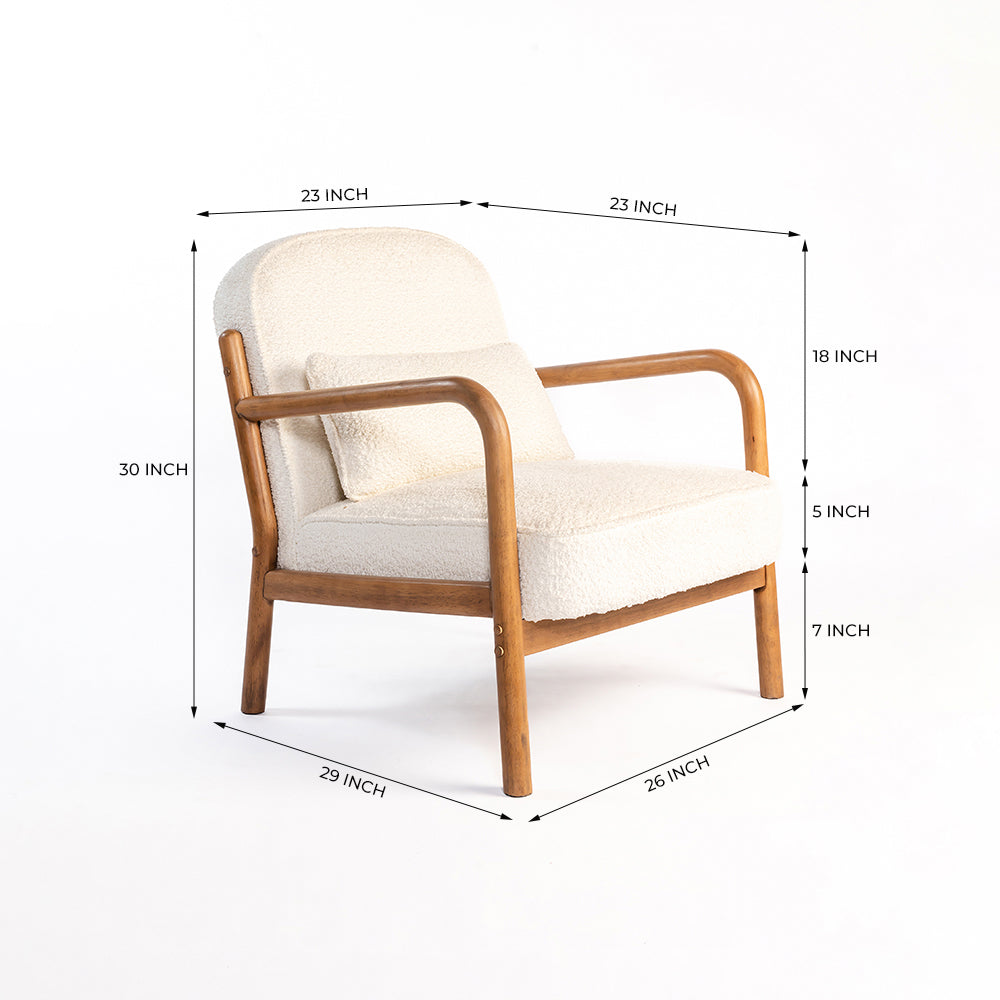 Dew Nostalgia Rubberwood Armchair- Cotton