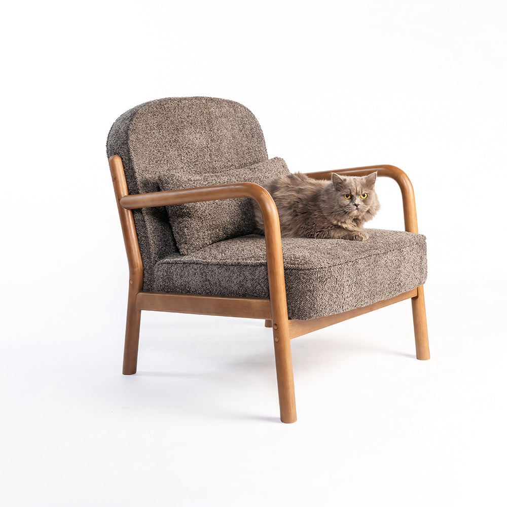 Dew Nostalgia Rubberwood Armchair- Cotton