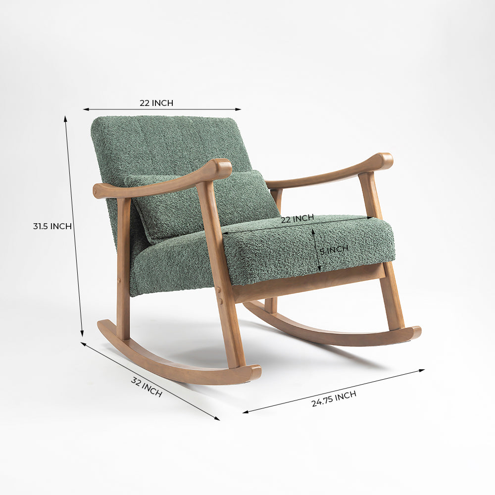 Margaret Rubberwood Rocking Chair- Cotton