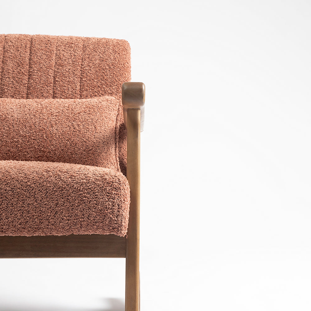 Margaret Rubberwood Rocking Chair- Cotton